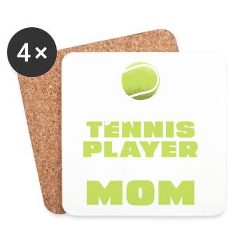 Ma joueuse de tennis préférée m’appelle maman - Dessous de verre (lot de 4) - blanc - Devant