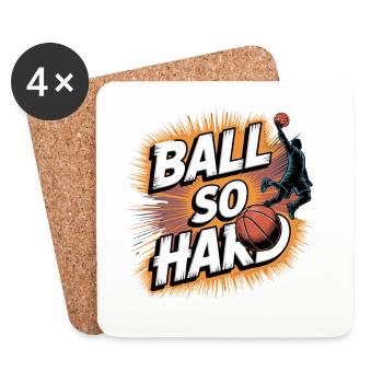 Ballon So Hard Motif de basket-ball - Dessous de verre (lot de 4) - blanc - Devant