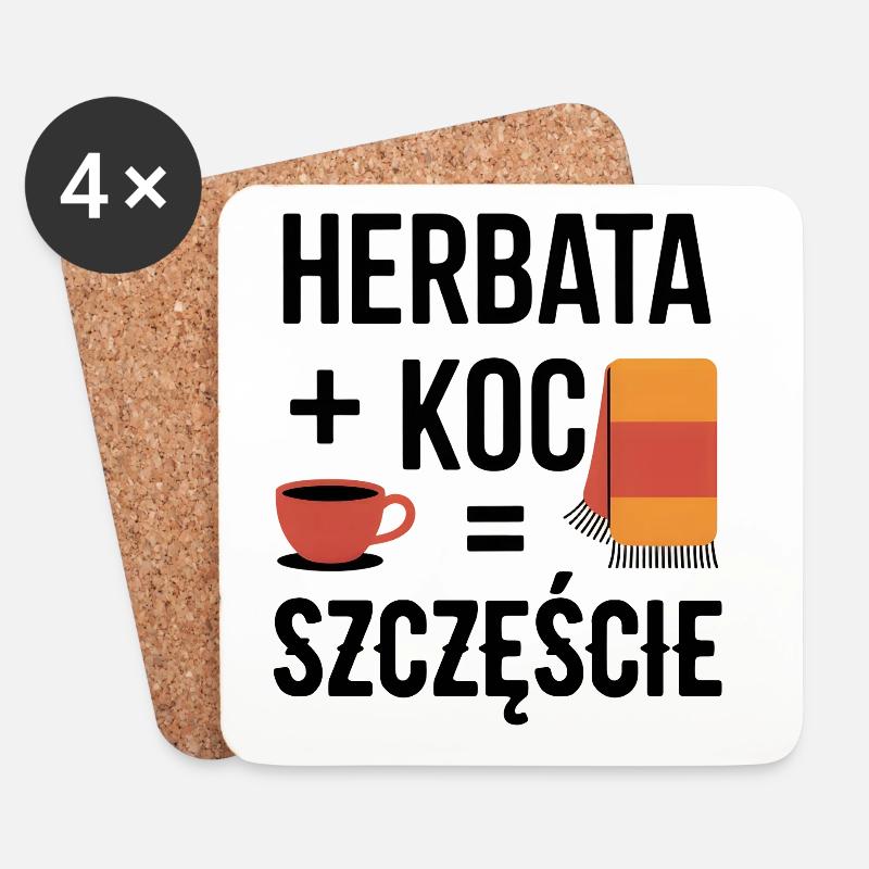 Tee und Deckenglück - Untersetzer (4er-Set) - Weiß