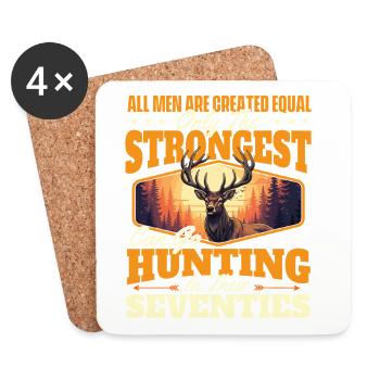 Only Strongest Go Hunting Funny Quote - Coasters (set of 4) - white - Front