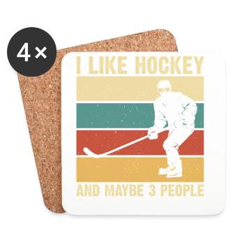 Hockey Eishockey Eishockeyspieler Geschenk - Coasters (set of 4) - white - Front