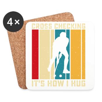 Hockey Hockey sur glace Cadeau pour joueur de hockey sur glace - Dessous de verre (lot de 4) - blanc - Devant