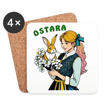 FRAU HASE BLUME OSTARA - Untersetzer (4er-Set) - Weiß - Vorne