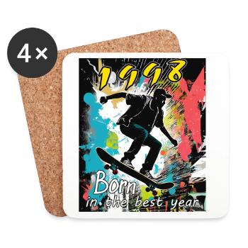 1998 SKAETER Born in the best year - Coasters (set of 4) - white - Front