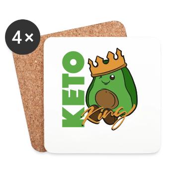 Keto King – Conception de mode de vie à faible teneur en glucides et en matières grasses - Dessous de verre (lot de 4) - blanc - Devant