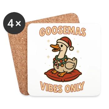 Christmas Goose Goosemas Vibes Nur Vibes - Untersetzer (4er-Set) - Weiß - Vorne