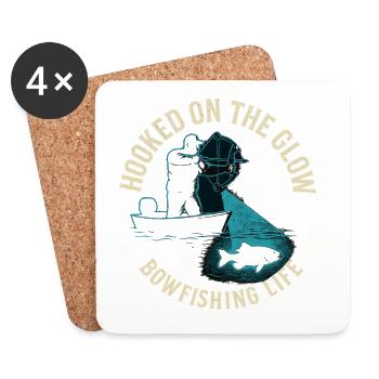 Hooked On The Glow Bowfishing Adventure - Coasters (set of 4) - white - Front