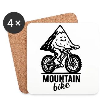 VTT - Jeu de mots sur le vélo - Dessous de verre (lot de 4) - blanc - Devant
