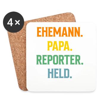 Investigativer Reporter Journalisten Ehemann Papa - Untersetzer (4er-Set) - Weiß - Vorne