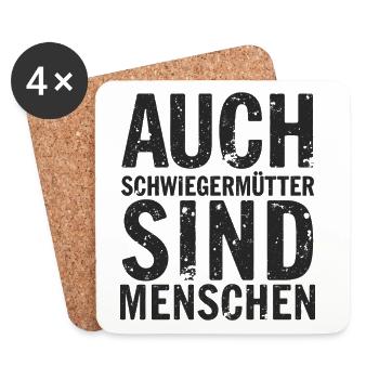 Even mothers-in-law are people saying - Coasters (set of 4) - white - Front