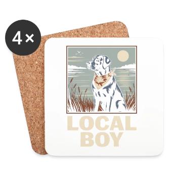 Local Boy Labrador Hunting Dog Duck Hunting - Coasters (set of 4) - white - Front