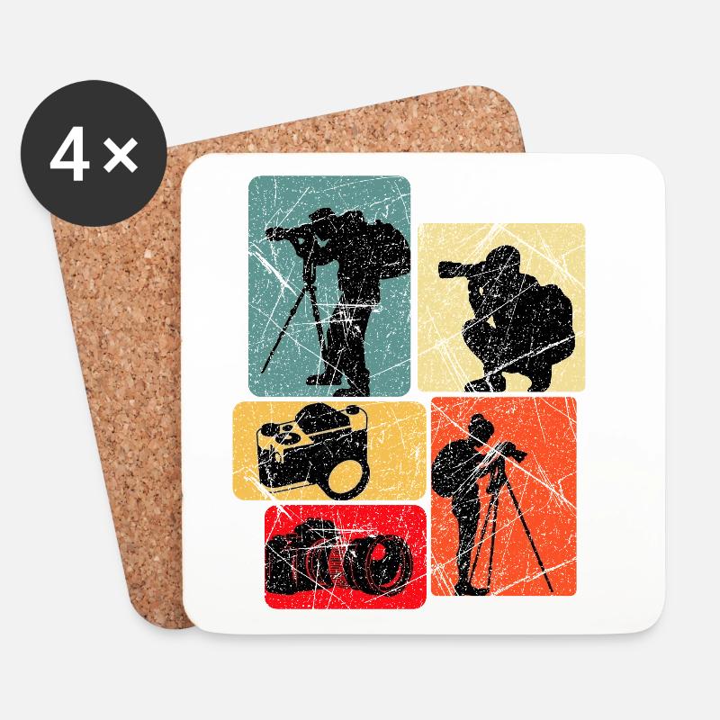 Fotograf Fotografen Linse Shutter Geschenk - Untersetzer (4er-Set) - Weiß