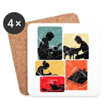 Schriftsteller Autor Schreiber Schreiben Geschenk - Untersetzer (4er-Set) - Weiß - Vorne