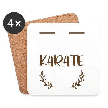 J’aime le dessin de motif de cœur de karaté - Dessous de verre (lot de 4) - blanc - Devant