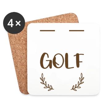I Love Golf Motiv - Untersetzer (4er-Set) - Weiß - Vorne