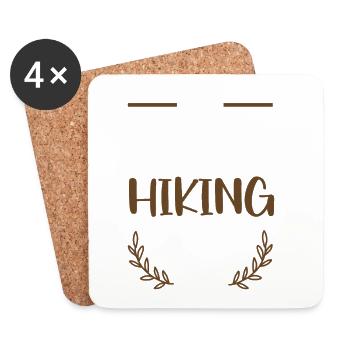 I Love Hiking Motiv mit Herzen - Untersetzer (4er-Set) - Weiß - Vorne