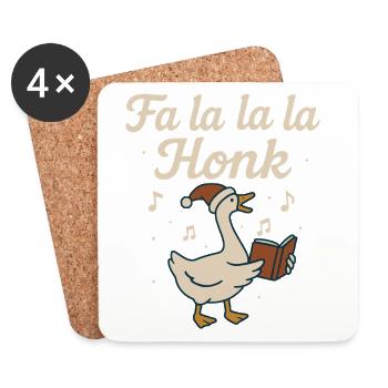 Weihnachtsgans Fa La La La Honk Lustiger Feiertag - Untersetzer (4er-Set) - Weiß - Vorne