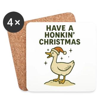 Weihnachtsgans Honkin' Hab ein Weihnachten - Untersetzer (4er-Set) - Weiß - Vorne