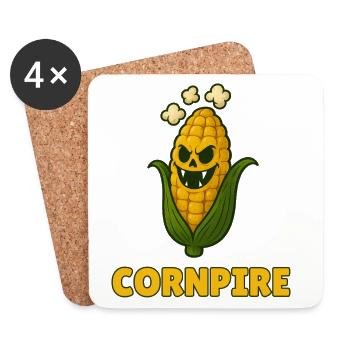 Funny Vegetable Monster – Halloween Fun - Coasters (set of 4) - white - Front