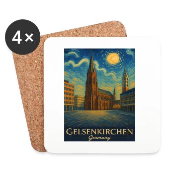 Cathédrale de Gelsenkirchen Ciel étoilé - Dessous de verre (lot de 4) - blanc - Devant