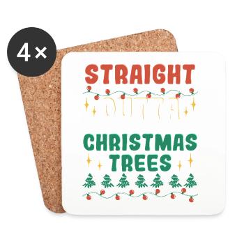 Producteurs d'arbres de Noël - Dessous de verre (lot de 4) - blanc - Devant