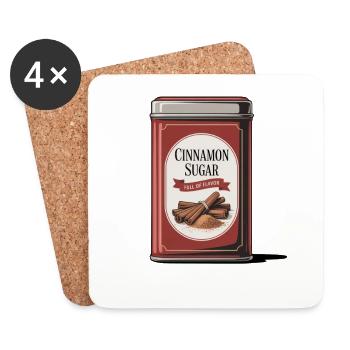 Sucre Cannelle Zimt Plein De Saveur - Dessous de verre (lot de 4) - blanc - Devant