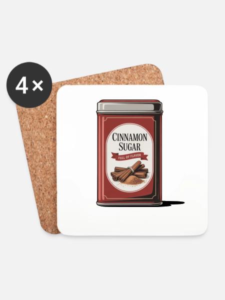 Cinnamon Sugar Zimt Full Of Flavor - Untersetzer (4er-Set) - Weiß