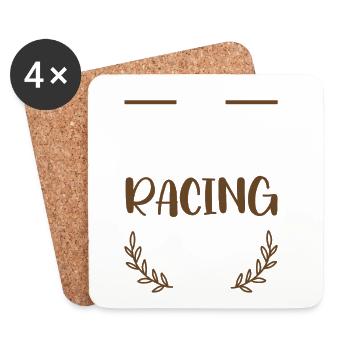 J’adore la course - Dessous de verre (lot de 4) - blanc - Devant