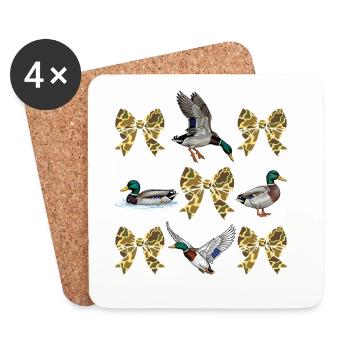 Enten Camo Bögen Wasservögel Jagdstil - Untersetzer (4er-Set) - Weiß - Vorne