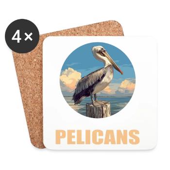 Pelikane Pelikan - Untersetzer (4er-Set) - Weiß - Vorne