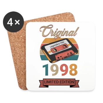 Original 1998 Limited Edition Geburtstag Geschenk - Untersetzer (4er-Set) - Weiß - Vorne