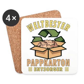 PAPPKARTON - Untersetzer (4er-Set) - Weiß - Vorne