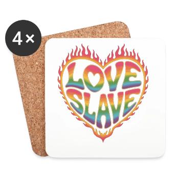 Love Design im 70s Look - Liebe im Retro Stil - Untersetzer (4er-Set) - Weiß - Vorne