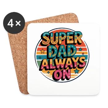 Super papa toujours actif - Dessous de verre (lot de 4) - blanc - Devant