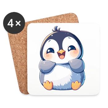 Pingouins Pingouin - Dessous de verre (lot de 4) - blanc - Devant