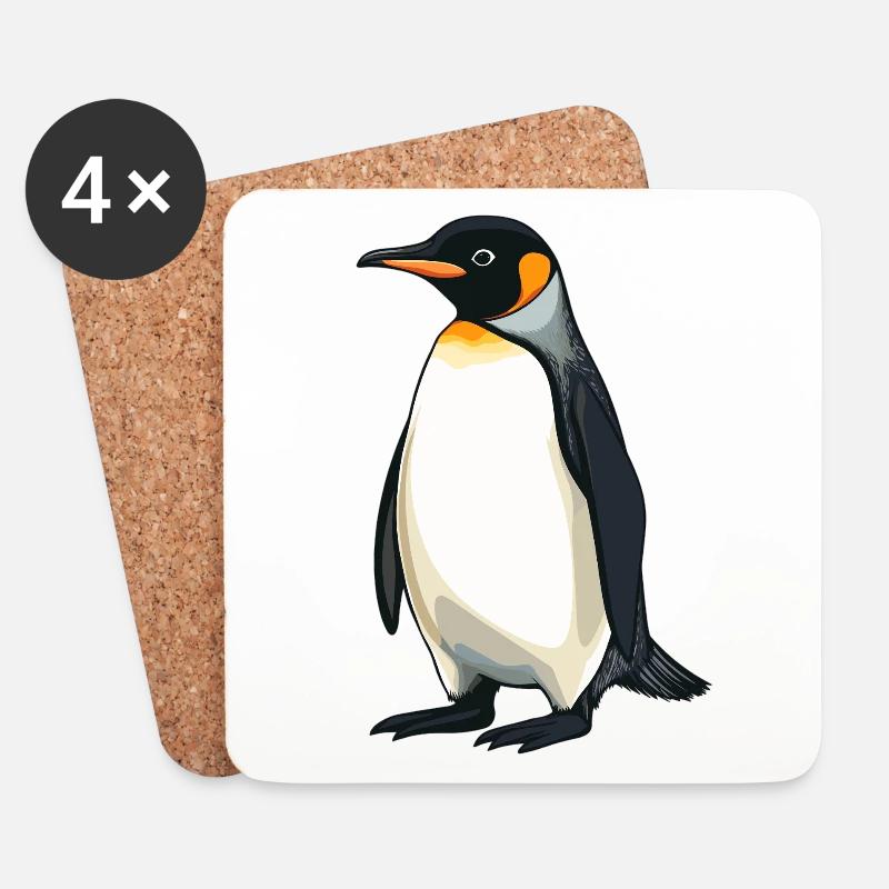 Pinguine Pinguin - Untersetzer (4er-Set) - Weiß