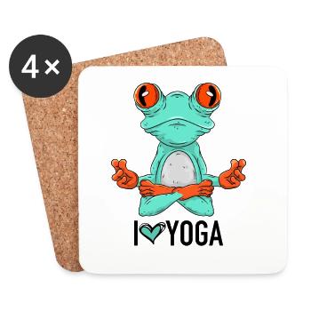 I love yoga - Coasters (set of 4) - white - Front