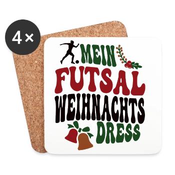 Futsalerin Weihnachten Futsal Spielerin XMAS - Untersetzer (4er-Set) - Weiß - Vorne