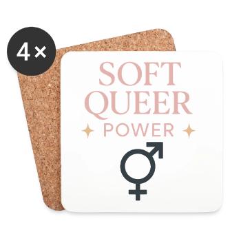 Groovy Pride Retro Égalité Queer Histoire - Dessous de verre (lot de 4) - blanc - Devant