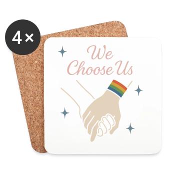 Groovy Pride Retro Gleichheit Queer Geschichte - Untersetzer (4er-Set) - Weiß - Vorne