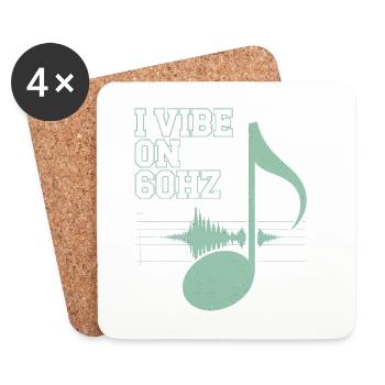 I Vibe on 60 Hz Electrician Humor - Coasters (set of 4) - white - Front