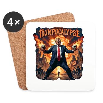 Apocalyptic leader in the firelight - Coasters (set of 4) - white - Front