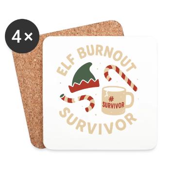 Holiday Hangover Post Christmas Mood New Year - Coasters (set of 4) - white - Front