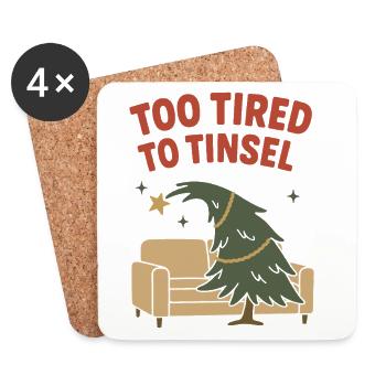 Holiday Hangover Post Christmas Mood New Year - Coasters (set of 4) - white - Front