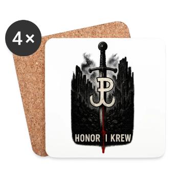 Honor i Krew Polnische Widerstandskunst - Untersetzer (4er-Set) - Weiß - Vorne