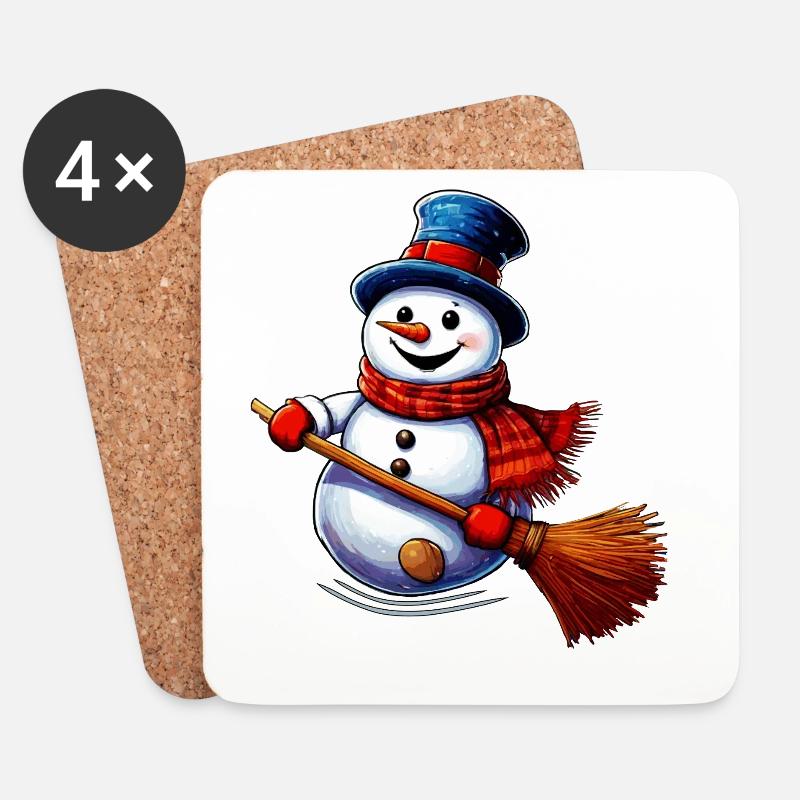 SCHNEEMANN - Untersetzer (4er-Set) - Weiß