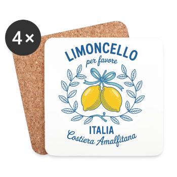 Limoncello per Favore Italie Côte amalfitaine - Dessous de verre (lot de 4) - blanc - Devant