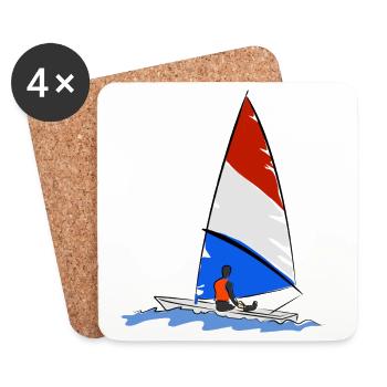 Segelboot - Untersetzer (4er-Set) - Weiß - Vorne