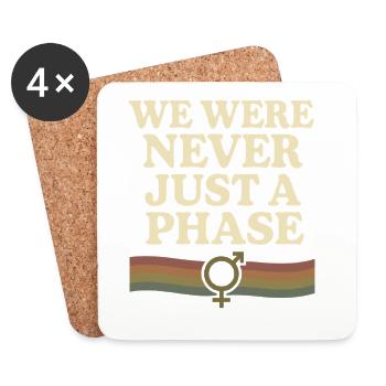 Groovy Pride Retro Égalité Queer Histoire - Dessous de verre (lot de 4) - blanc - Devant