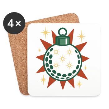 Funny Golf Ball Merry Christmas - Coasters (set of 4) - white - Front